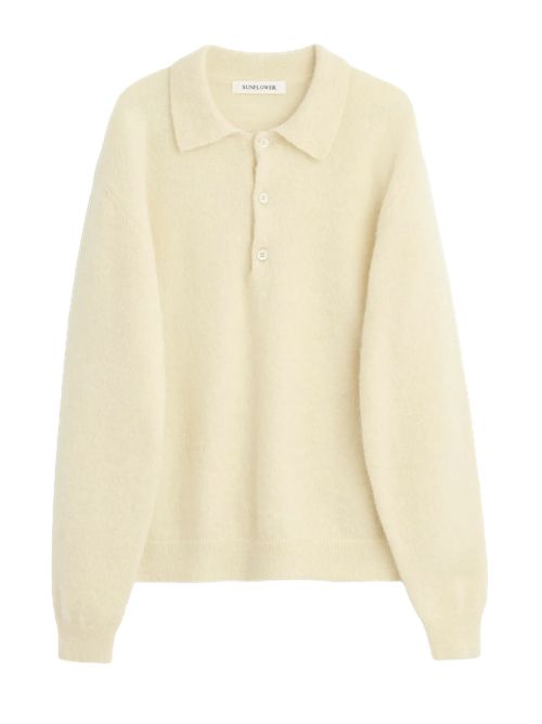 Off white mohair poloSUNFLOWER Sunflower | 3074010 OFF WHITE
